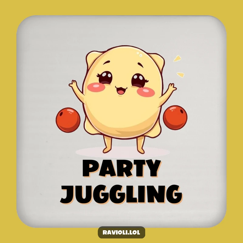 Funny Juggling Ravioli Coasters: Protect Surfaces with This Hilarious & Funny Gift Set