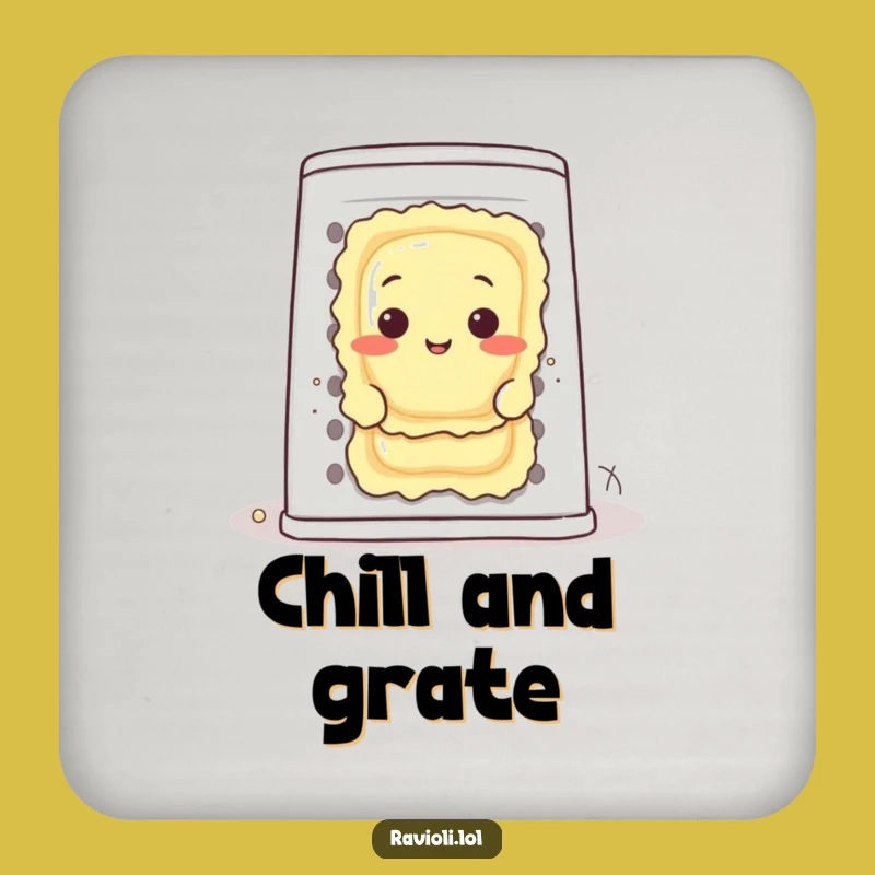 Funny Ravioli Cheese Grater Coaster - Humorous Italian Drink Protection Gift
