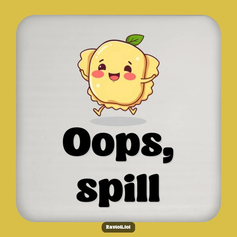 Funny Ravioli Coaster: Hilarious Tripping Pasta Protection, Party Gift