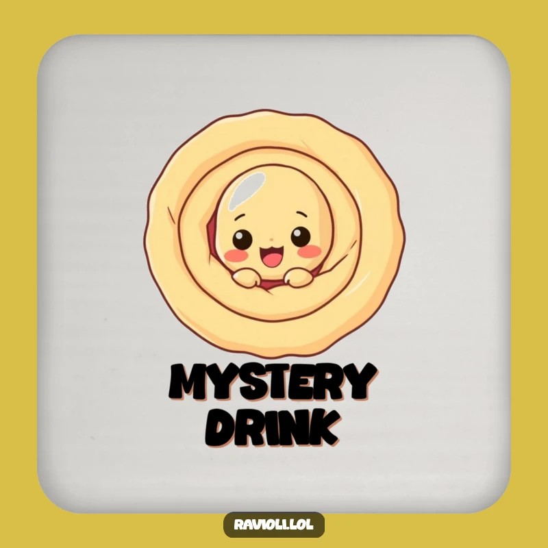 Funny Ravioli Dough Swirl Coaster: Protect Surfaces with Playful Cartoon Charm Gift
