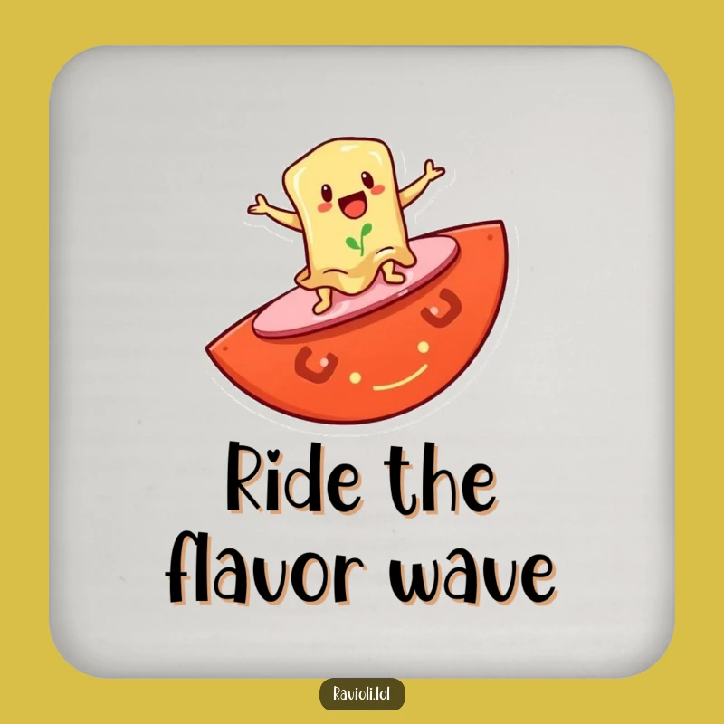 Funny Ravioli Surf Coasters: Protect Surfaces with Hilarious Beach Style