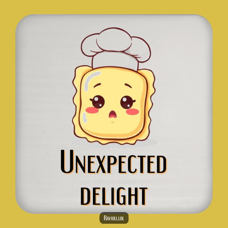 Funny Surprised Ravioli Coaster - Hilarious Protection for Your Surfaces