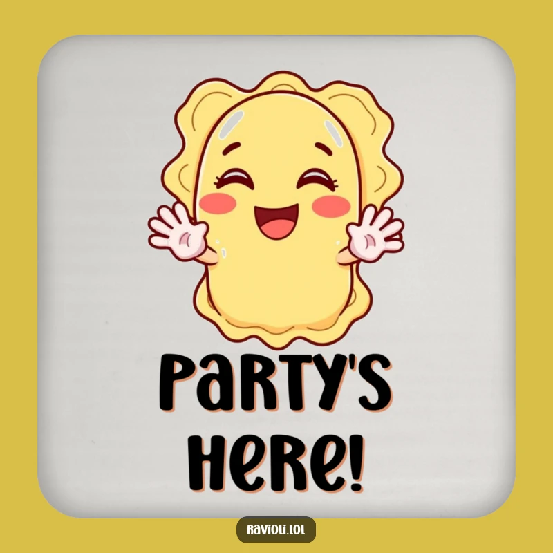 Funny Ravioli Waving Hand Coaster: Protect Surfaces with Cheerful Cartoon Charm Gift