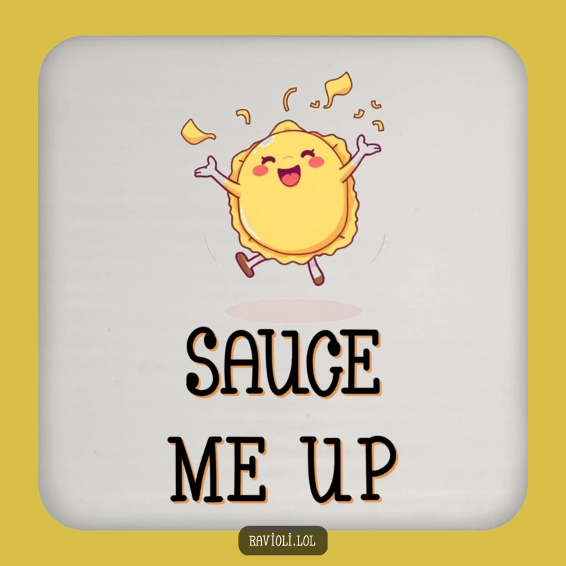 Funny Ravioli Cartwheel Coasters: Protect Surfaces with Pasta Steam Fun, Gift Set