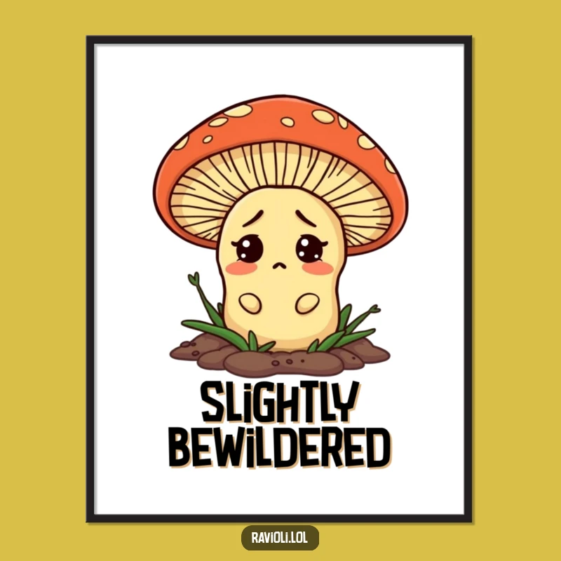 Funny Confused Ravioli Poster: Mysterious Walls with This Hilarious & Funny Gift Art