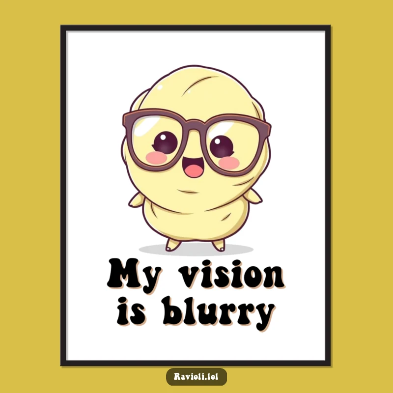 Funny Ravioli Poster: Tripping Character Art, Hilarious Decor for Kitchens & Gifts