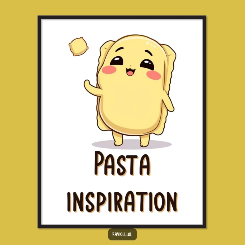 Funny Ravioli Poster: Winking Character Art for Kitchen Walls