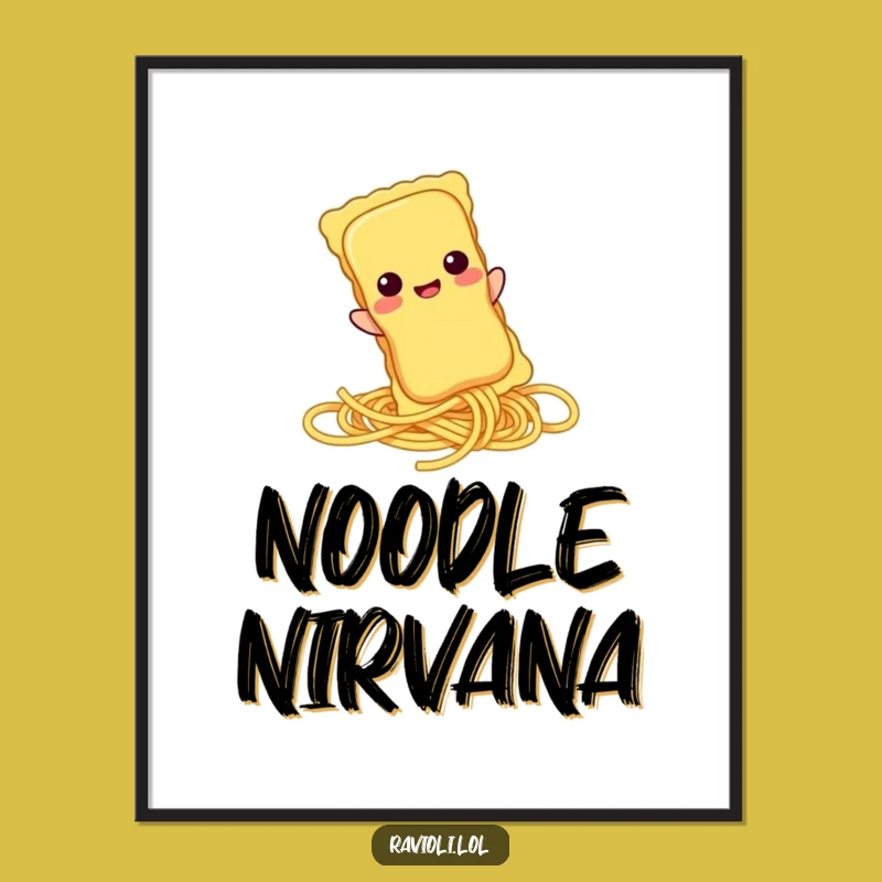 Funny Ravioli Spaghetti Slide Poster - Hilarious Pasta Art Print