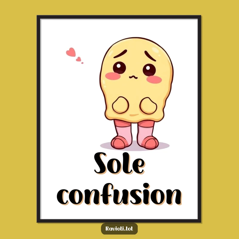 Funny Ravioli Mismatched Socks Poster - Quirky Wall Art & Hilarious Gift