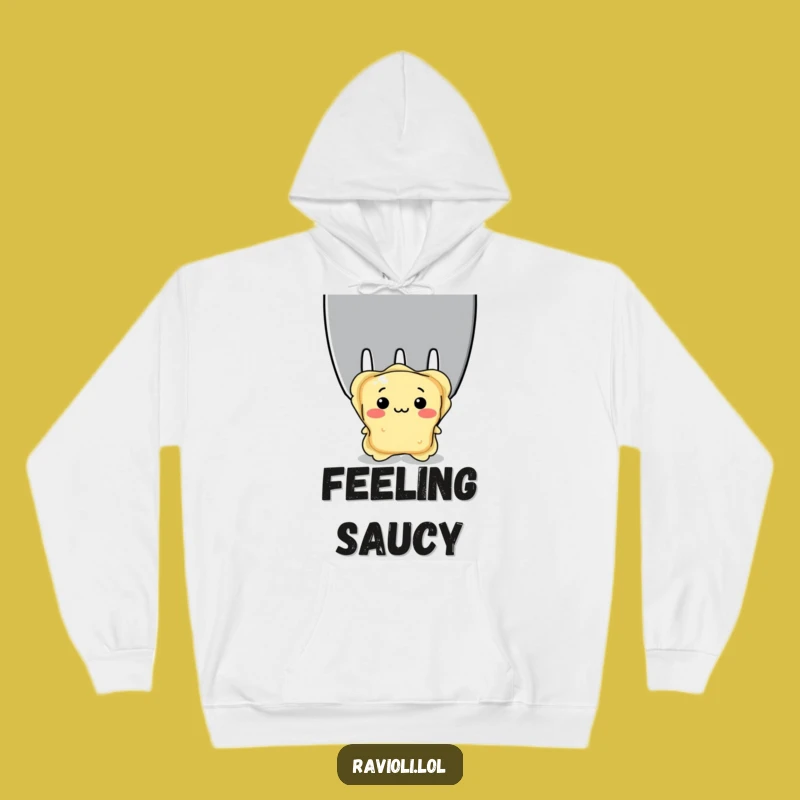 Funny Shy Ravioli Hoodie: Cozy Italian Pasta Character Hiding, Ultimate Humorous Gift
