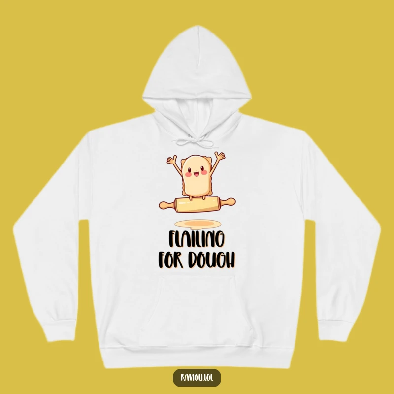 Cozy Funny Ravioli Hoodie: Hilarious Rolling Pin Balance, Warm Gift