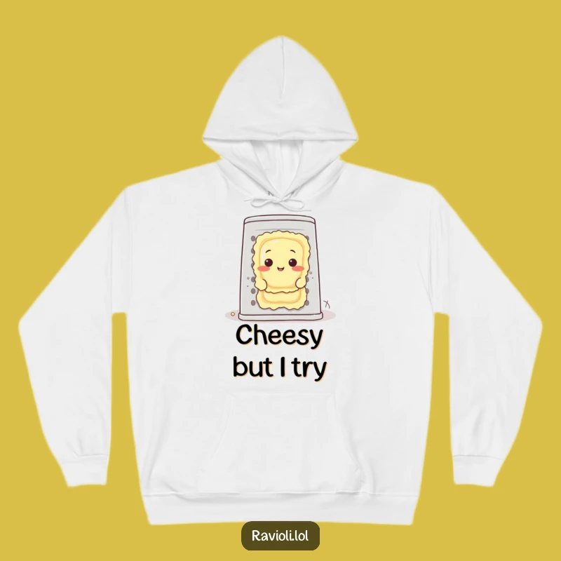 Funny Ravioli Behind Grater Hoodie - Cozy & Comedic Italian Food Lover Gift