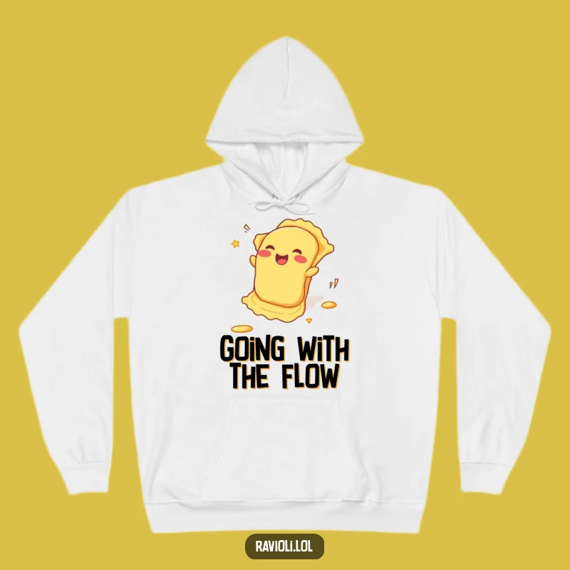 Funny Rolling Ravioli Hoodie: Pasta's Joyful Descent, Ultimate Funny Gift for Comfort Lovers