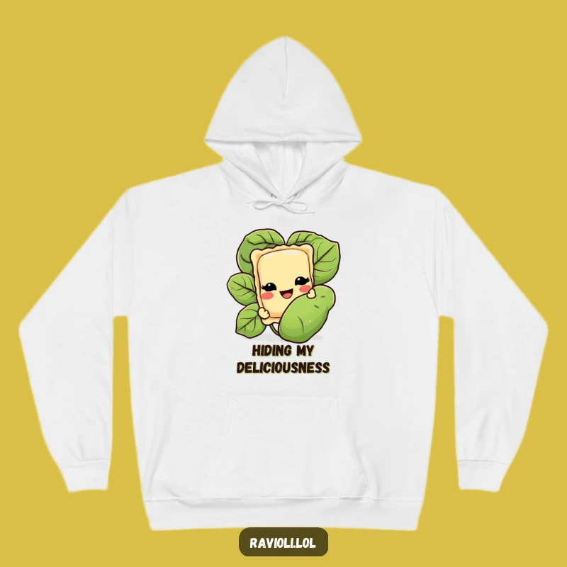 Funny Ravioli Basil Hideaway Hoodie - Cozy Italian Foodie Gift Apparel