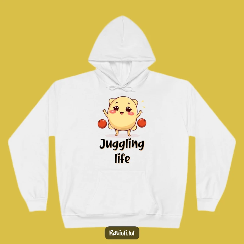 Cozy Funny Ravioli Juggling Hoodie: Warm Up with This Hilarious & Tasty Funny Gift