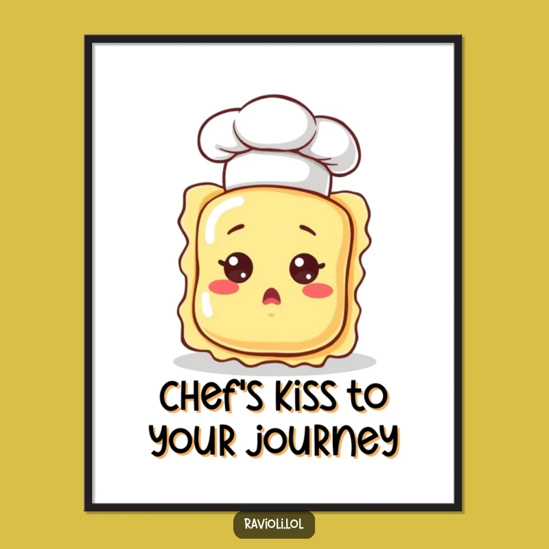 Free Printable Surprised Ravioli Chef Wall Art - Funny Downloadable Art Gift