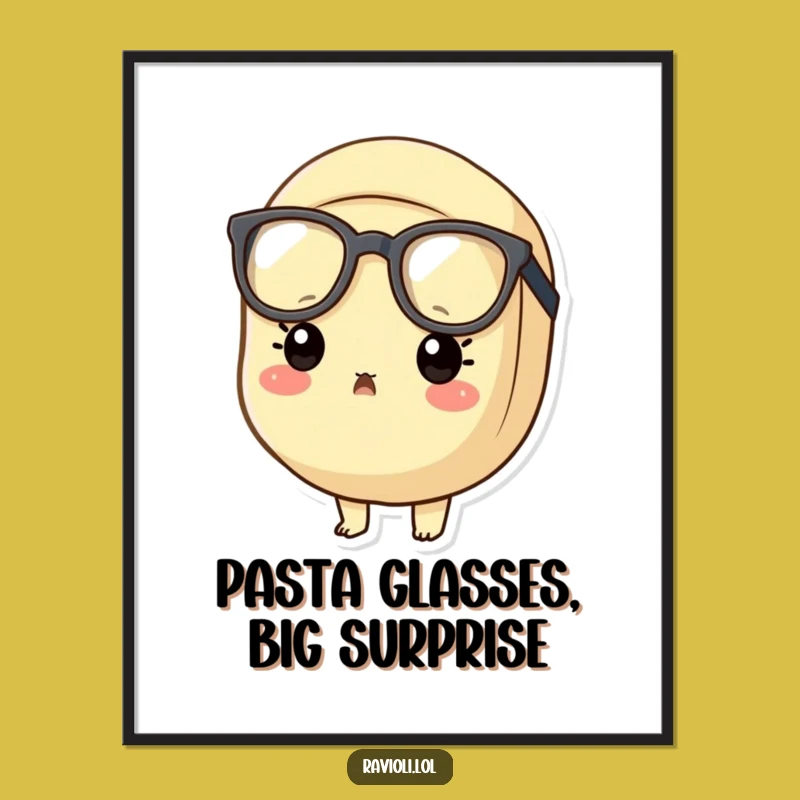 Free Printable Funny Surprised Ravioli Wall Art - Downloadable Humorous Decor