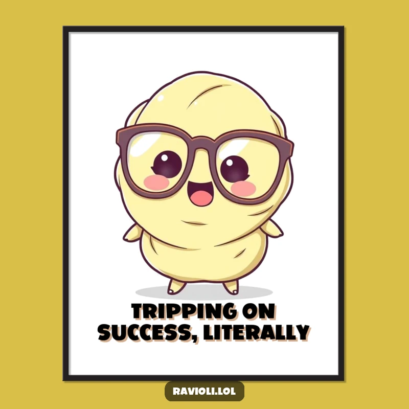 Free Printable Ravioli Wall Art: Funny Tripping Glasses Character Downloadable Decor