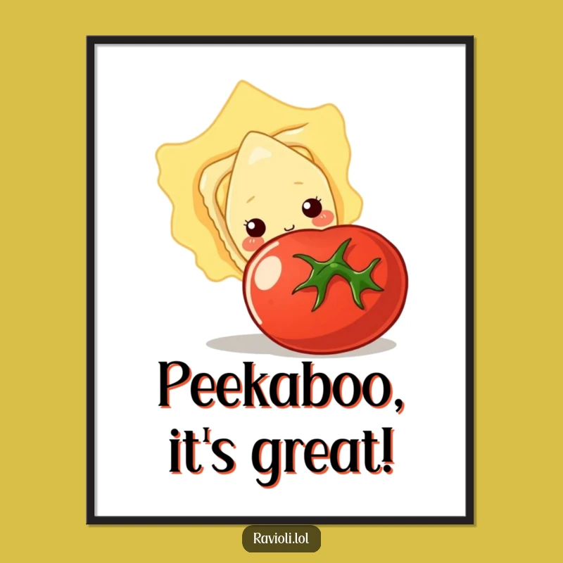 Free Printable Wall Art: Shy Ravioli Tomato Hideout - Whimsical Downloadable Decor!