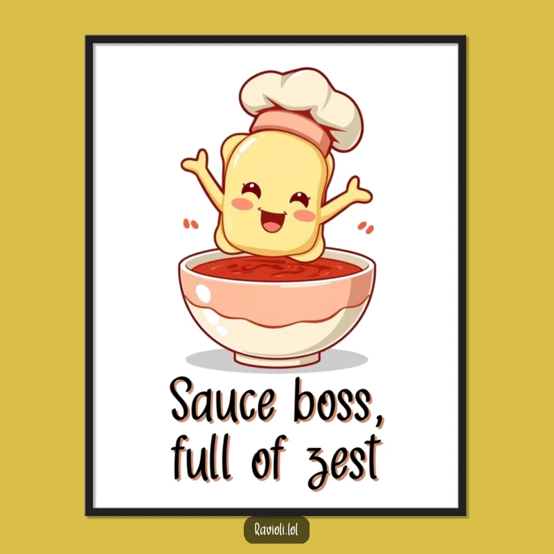 Funny Free Printable Wall Art: Chef Ravioli, Hilarious Downloadable Kitchen Decor!