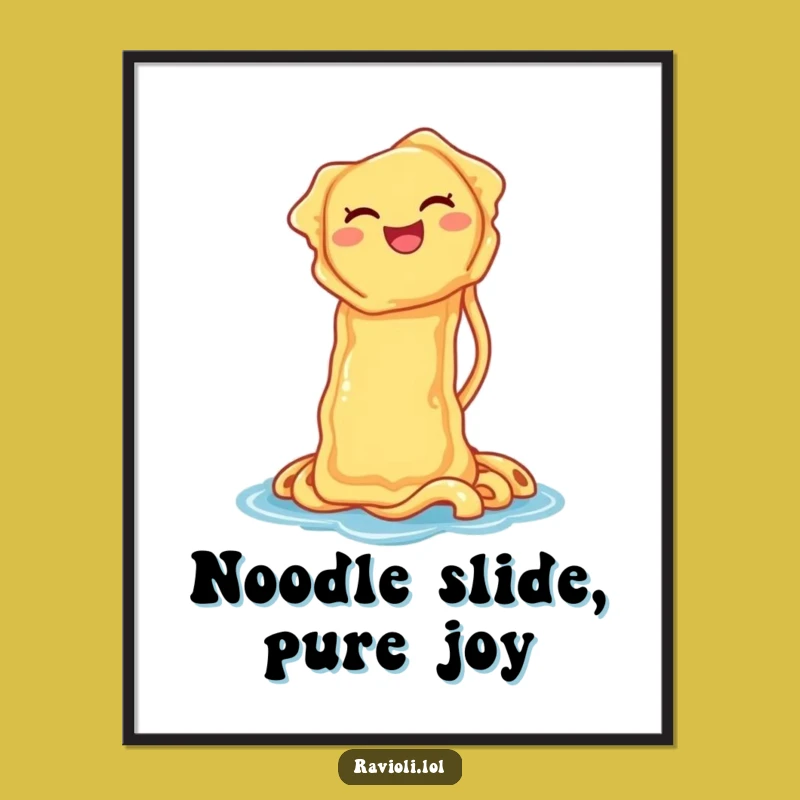 Funny Free Printable Wall Art: Ravioli Waterslide Art, Whimsical Downloadable Home Decor