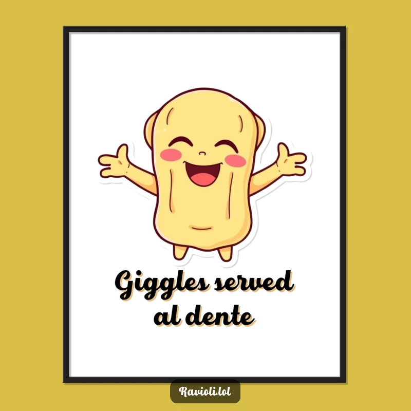 Free Printable Ravioli Wall Art: Laughing Character Downloadable Decor