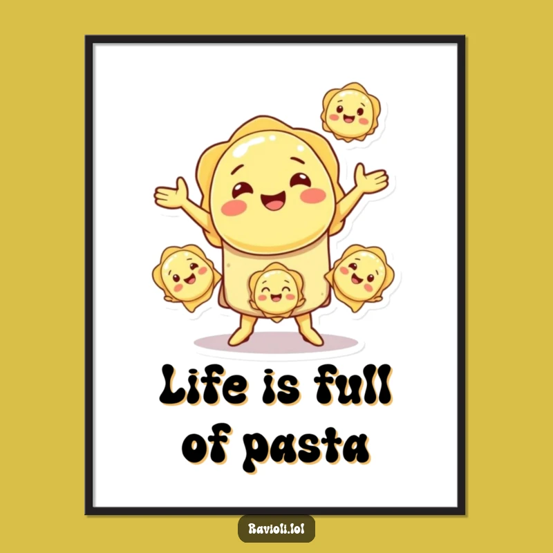 Funny Free Printable Wall Art: Ravioli Juggling Downloadable Decor