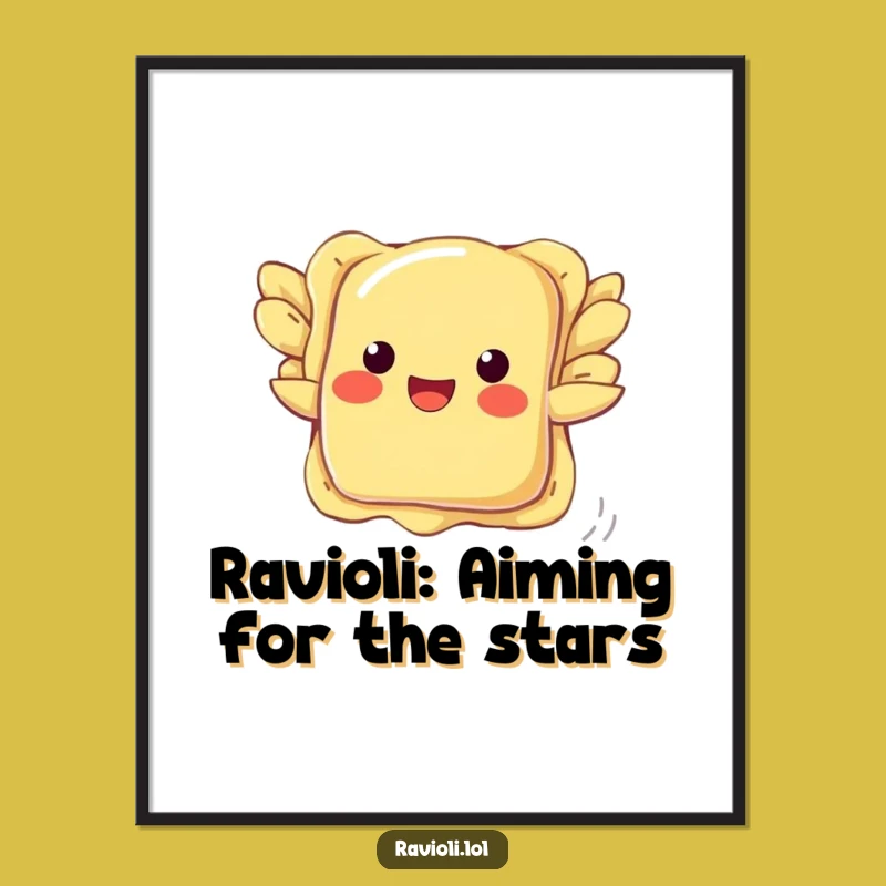 Free Printable Funny Ravioli Flying Wall Art - Pasta Wings Downloadable Decor Gift