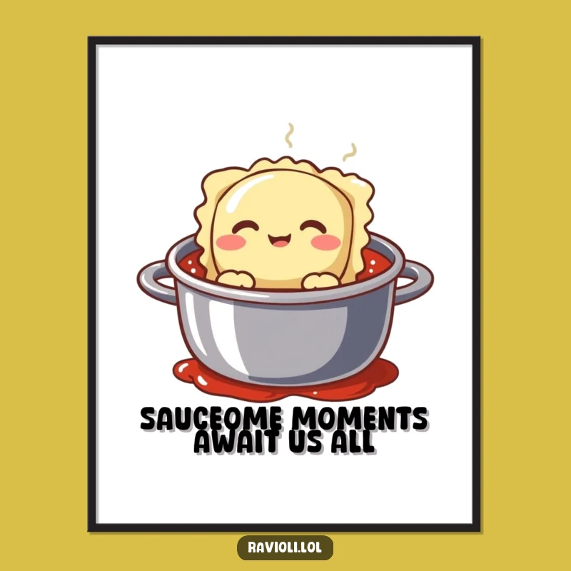 Free Printable Funny Ravioli Wall Art: Silly Face, Quirky Downloadable Decor