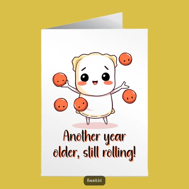 Free Printable Birthday Card: Juggling Ravioli Fun, Hilarious Downloadable Gift for Celebrations