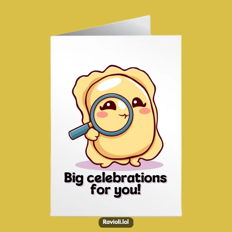 Free Printable Funny Ravioli Birthday Card: Detective Pasta, Perfect DIY Downloadable Gift