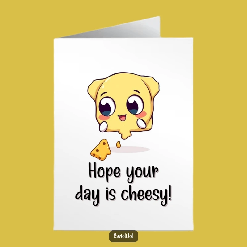 Free Printable Birthday Card: Catching Cheese Ravioli! Downloadable Funny Gift
