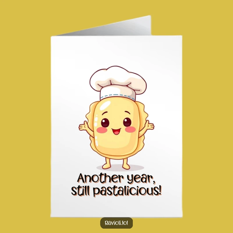 Free Printable Chef Ravioli Birthday Card: Humorous Downloadable Gift for Culinary Fans