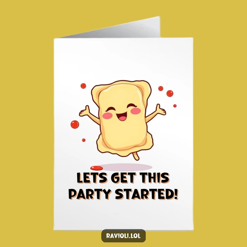 Free Printable Ravioli Birthday Card: Dancing Pasta Fun, Downloadable Gift