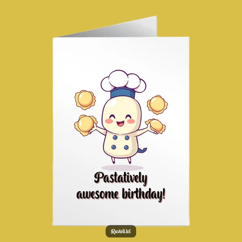 Funny Free Printable Birthday Card: Juggling Ravioli Chef Hat! Downloadable Fun Gift