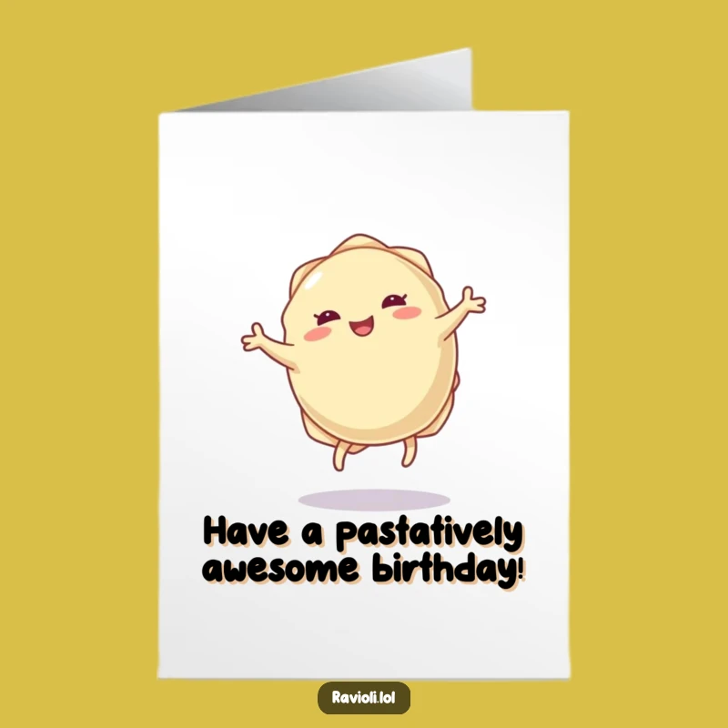 Free Printable Ravioli Cartwheel Birthday Card: Flipping Fun for a Delicious Celebration!