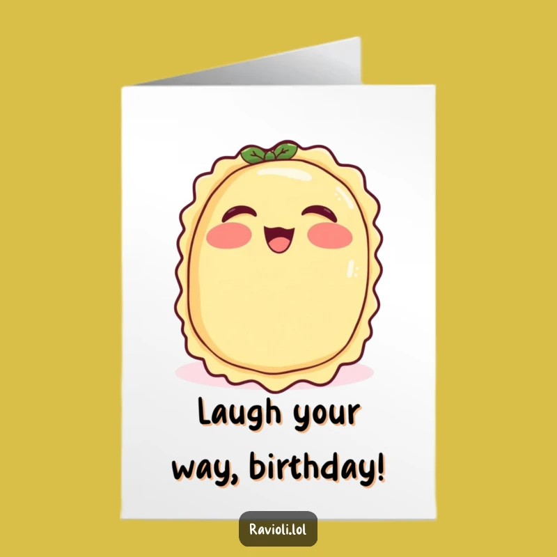 Free Printable Birthday Card: Giggling Ravioli, Hilarious Downloadable Gift for Ultimate Fun
