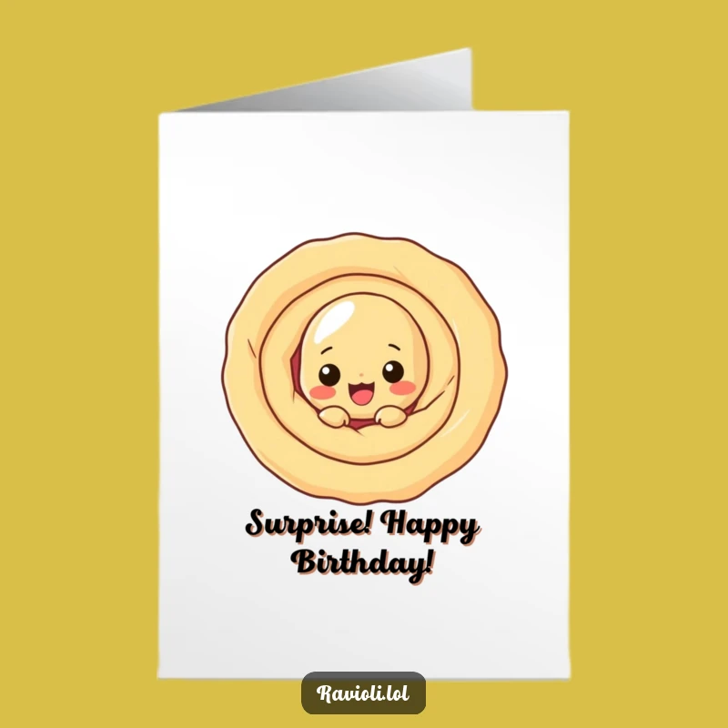 Peek-a-boo Ravioli Birthday Card Free Printable: Hidden Pasta Downloadable Surprise Gift