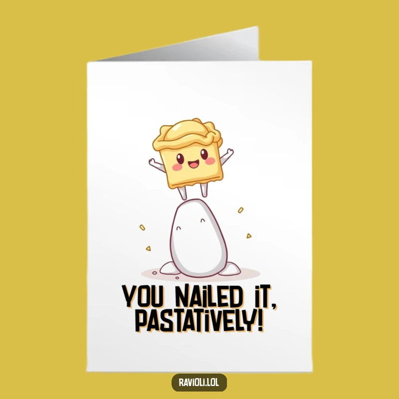 Free Printable Congrats Card: Ravioli Salt Shaker Balance - Hilarious Downloadable Achievement!