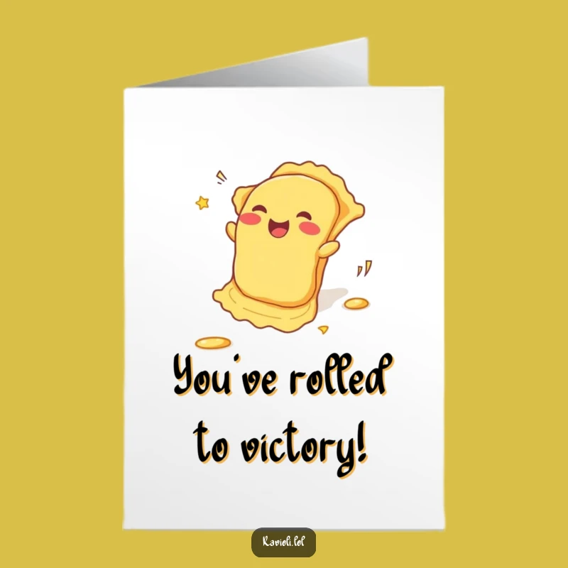 Free Printable Funny Ravioli Congrats Card: Rolling Success Pasta, Amazing DIY Downloadable Gift