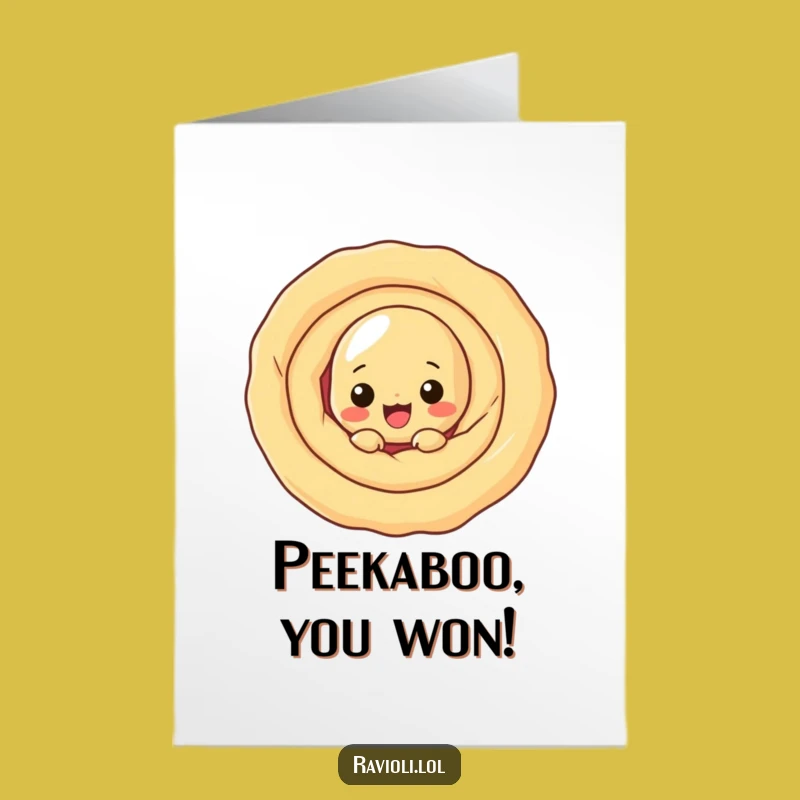 Ravioli Congrats Card Free Printable: Peeking Pasta Downloadable for Your Big News