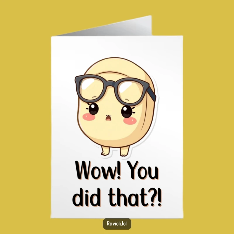 Free Printable Funny Surprised Ravioli Congrats Card - DIY Downloadable Gift