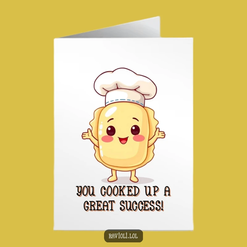 Free Printable Chef Ravioli Congrats Card: Proud Downloadable Gift for Achievements