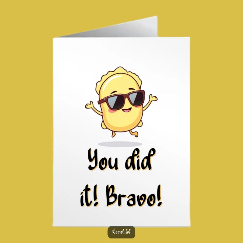 Free Printable Congrats Card: Cool Ravioli Sunglasses Hop! Downloadable Success Gift