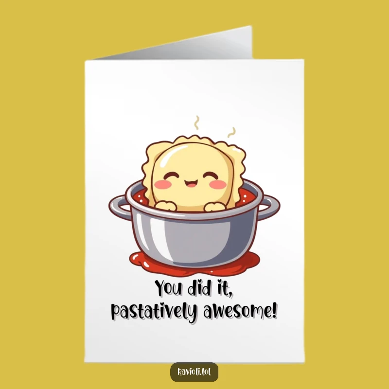 Free Printable Ravioli Congratulations Card: Silly Face, Fun Downloadable Gift