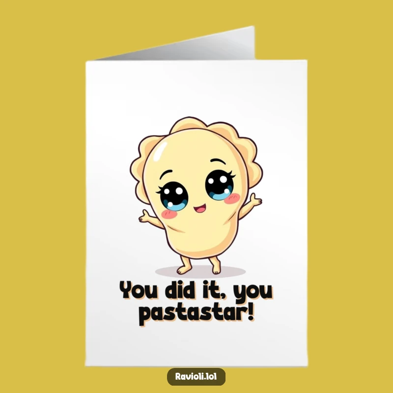 Free Printable Silly Ravioli Congrats Card: Funny Downloadable Gift for Party Starters