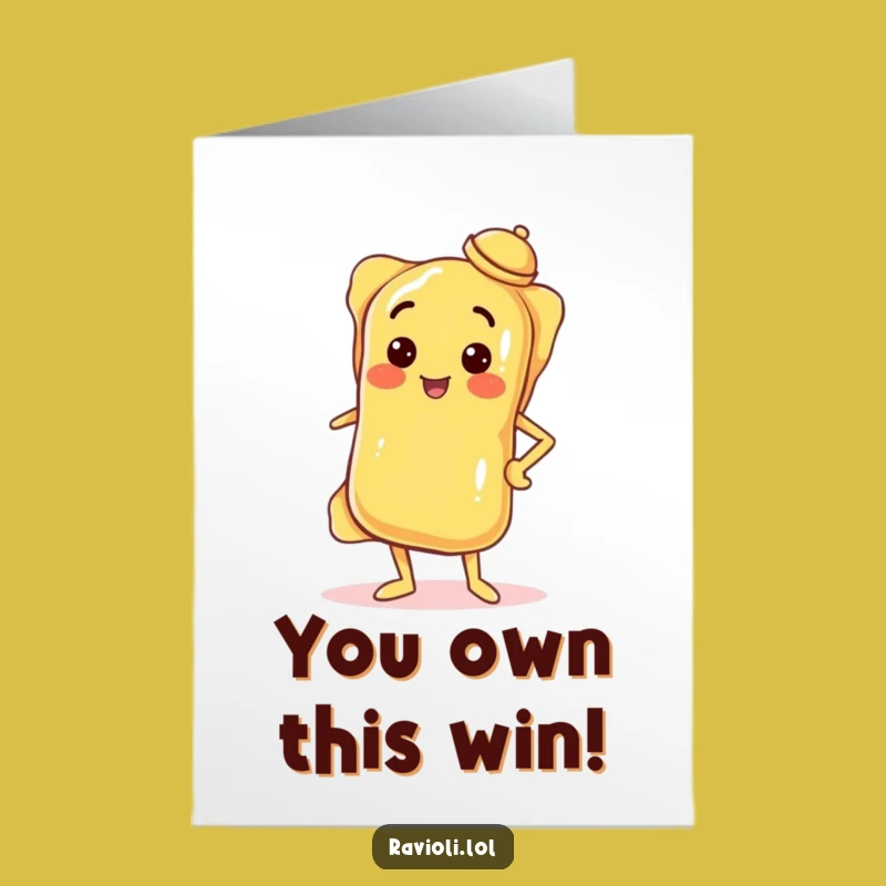 Free Printable Congrats Card: Posing Ravioli, Bold Downloadable Achievement Gift