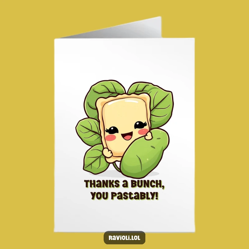 Free Printable Ravioli Thank You Card: Funny Italian Food Art, Downloadable Gift