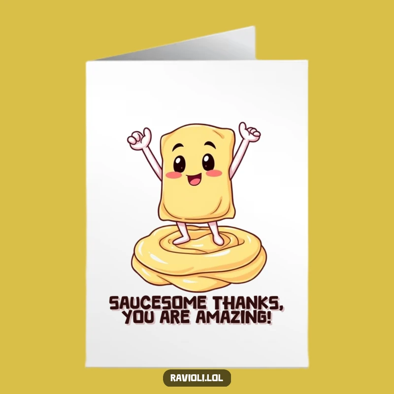 Free Printable Ravioli Thank You Card: Victorious Pasta Art, Downloadable