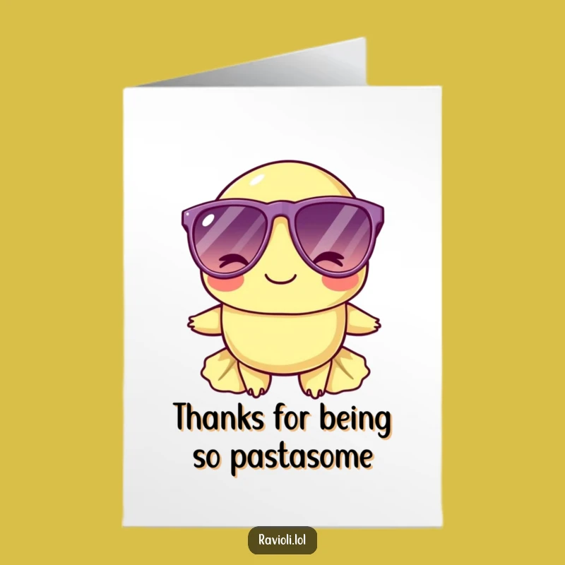 Free Printable Thank You Card: Cool Ravioli Sunglasses - Funny Downloadable Gift